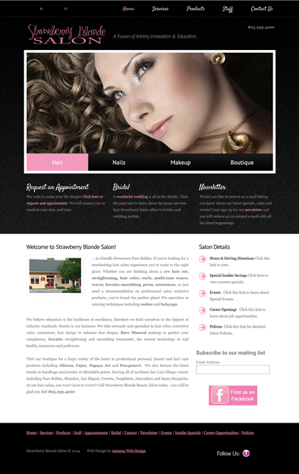 Strawberry Blonde Salon New Site