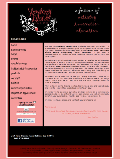 Strawberry Blonde Salon Original Site